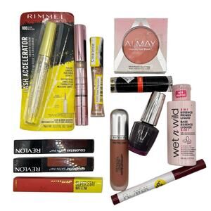 NEW Makeup Lot of 12 Lipstick Gloss Nail Polish Primer Blush Revlon Maybelline